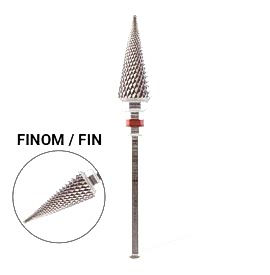 Capat de freza conic din carbid - Cross Cut - Fin - Pearl Nails