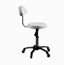 Salonshop - scaun pentru cosmetica cu spatar - alb