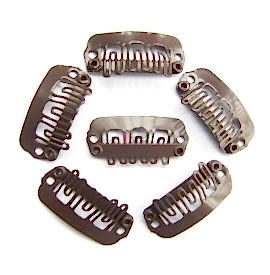 Clips pentru extensii - maro inchis