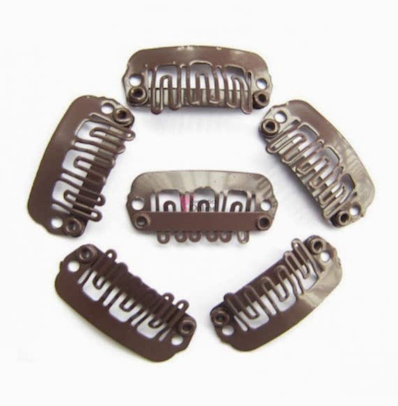 Clips pentru extensii - maro inchis Clips pentru extensii - maro inchis