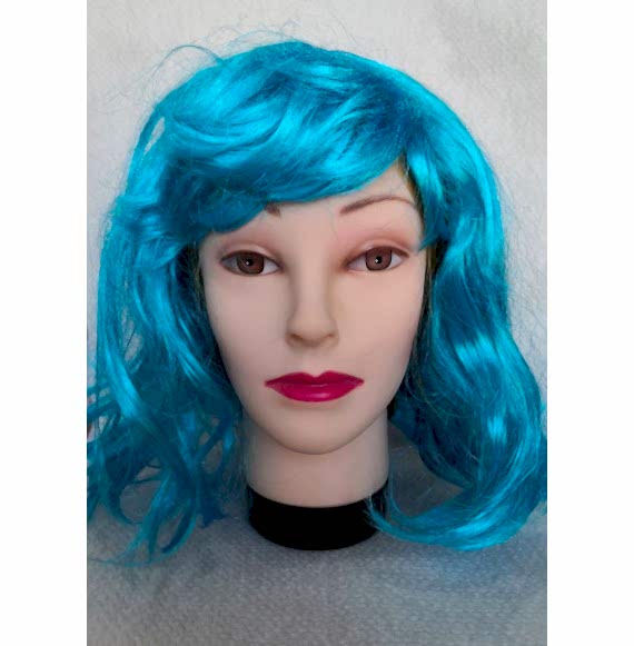 Hair club - peruca carnaval - cleo - albastru deschis Hair club - peruca carnaval - cleo - albastru deschis