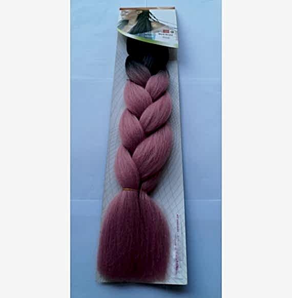 Extensii din par sintetic - afro - ombre by6 negru/plamaniu - 165gr Extensii din par sintetic - afro - ombre by6 negru/plamaniu - 165gr