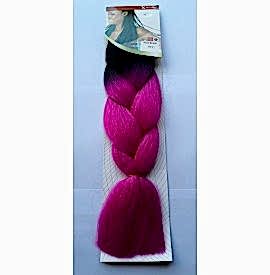 Extensii din par sintetic - afro - ombre by7 negru/cyclam - 165gr