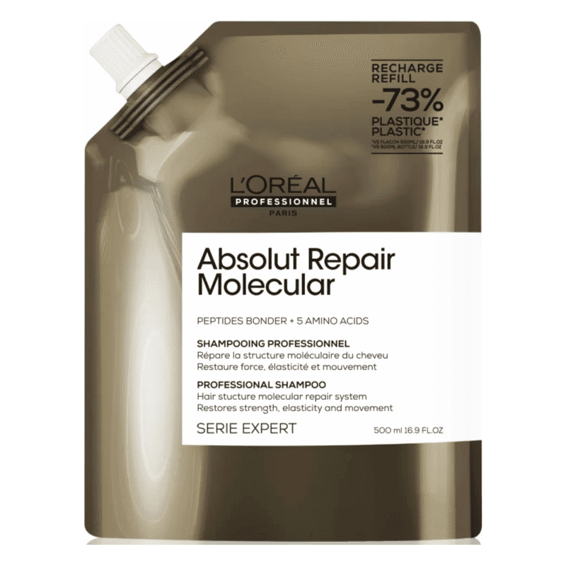 Loreal Absolut Repair Molecular Sampon Refill - 500ml Loreal Absolut Repair Molecular Sampon Refill - 500ml