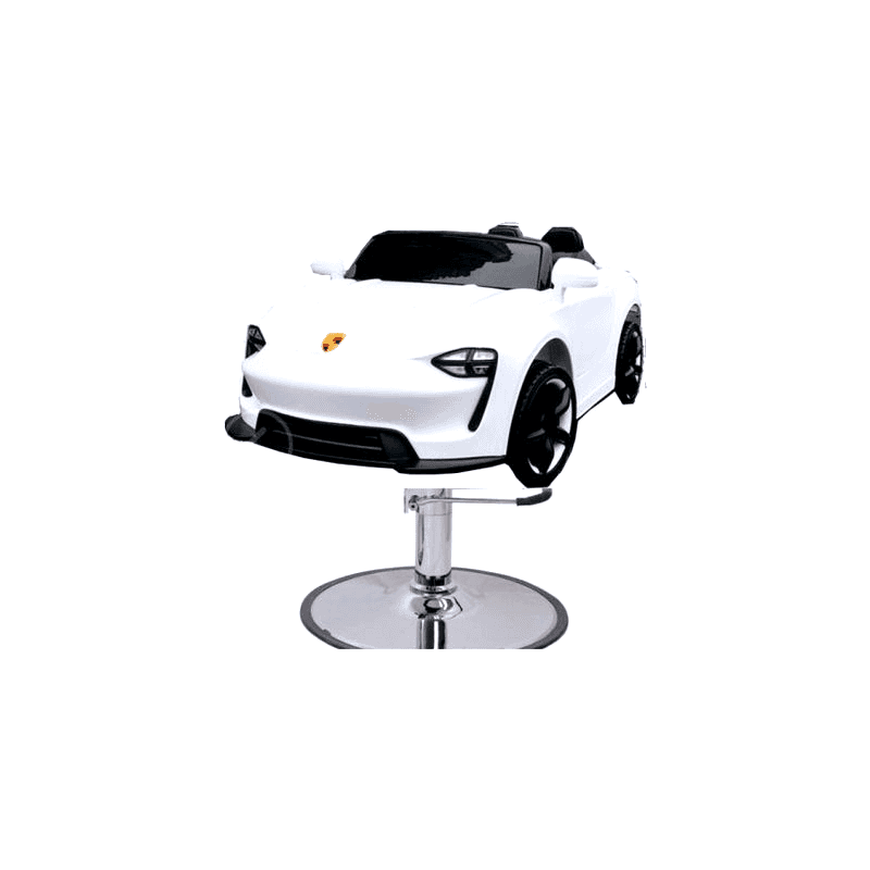 Salonshop - scaun frizerie copii - masinute white porsche Salonshop - scaun frizerie copii - masinute white porsche