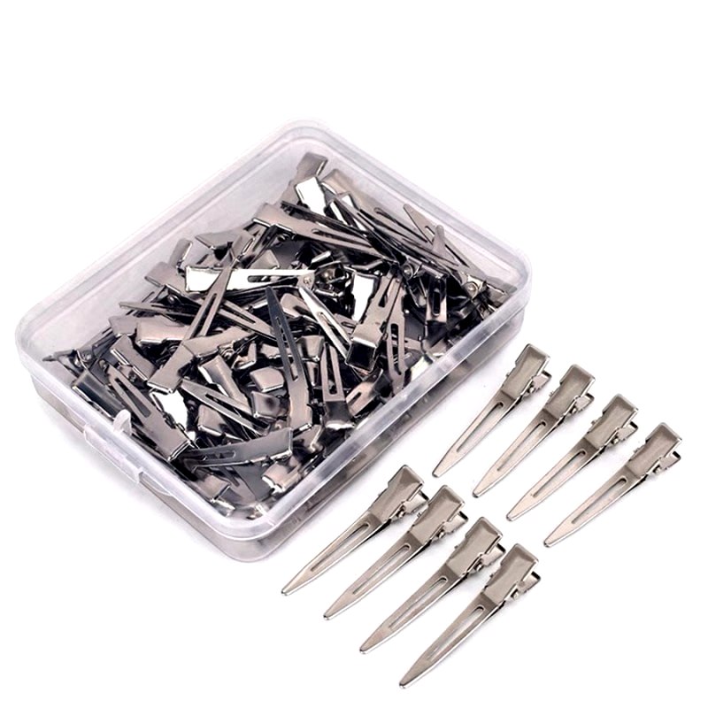 Mini clame metal pentru par 4,5 cm - 100buc Mini clame metal pentru par 4,5 cm - 100buc