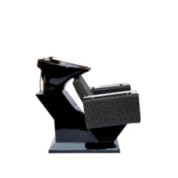 Salonshop - unitate de spalare - bazin/vas negru - scaun gri inchis - scafa