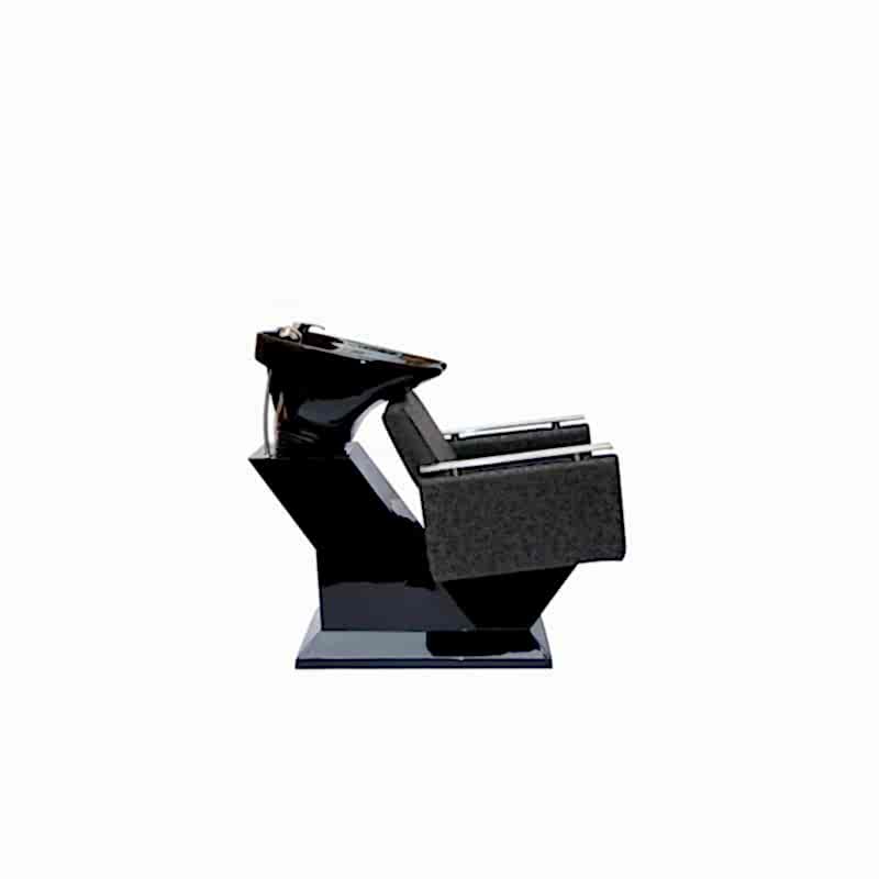 Salonshop - unitate de spalare - bazin/vas negru - scaun gri inchis - scafa Salonshop - unitate de spalare - bazin/vas negru - scaun gri inchis - scafa