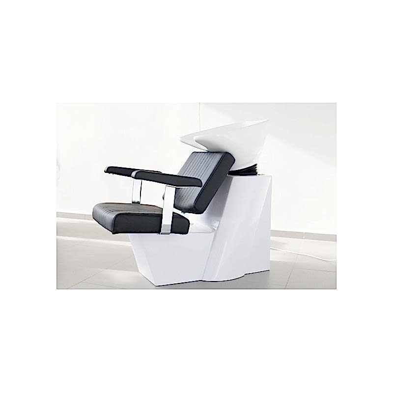 Salonshop - unitate de spalare - bazin/vas alb/scaun negru - scafa Salonshop - unitate de spalare - bazin/vas alb/scaun negru - scafa