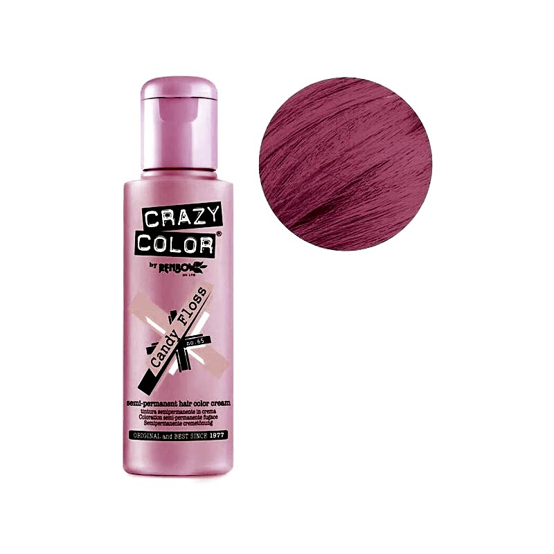 Nr. 65. - Candy Floss - Crazy Color - Vopsea de păr semipermanentă - 100 ml Nr. 65. - Candy Floss - Crazy Color - Vopsea de păr semipermanentă - 100 ml