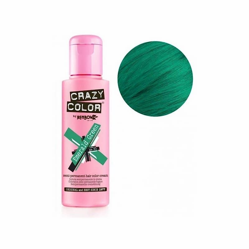 Nr. 53. - Emerald Green - Crazy Color - Vopsea de păr semipermanentă - 100 ml Nr. 53. - Emerald Green - Crazy Color - Vopsea de păr semipermanentă - 100 ml