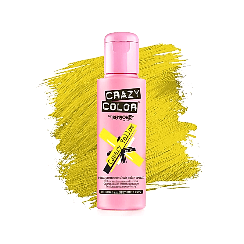 Nr. 49. - Canary Yellow - Crazy Color - Vopsea de păr semipermanentă - 100 ml Nr. 49. - Canary Yellow - Crazy Color - Vopsea de păr semipermanentă - 100 ml