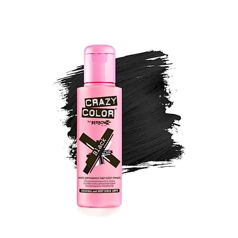 Nr. 30. - Black - Crazy Color - Vopsea de păr semipermanentă - 100 ml Nr. 30. - Black - Crazy Color - Vopsea de păr semipermanentă - 100 ml