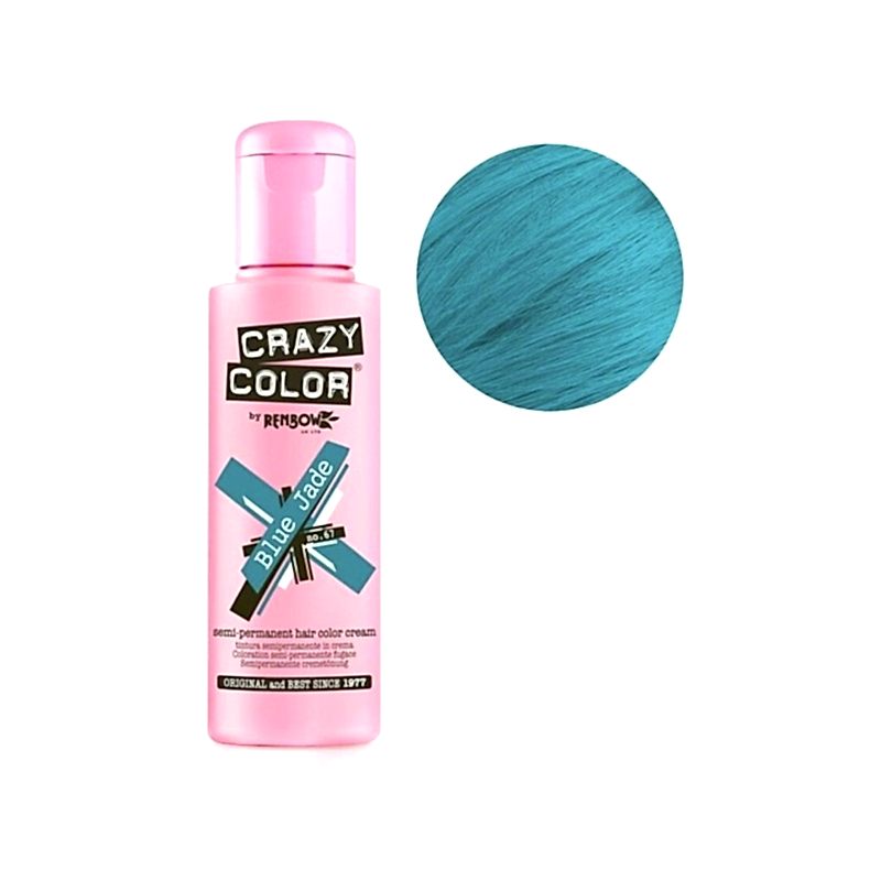 Nr. 67. - Blue Jade - Crazy Color - Vopsea de păr semipermanentă - 100 ml Nr. 67. - Blue Jade - Crazy Color - Vopsea de păr semipermanentă - 100 ml