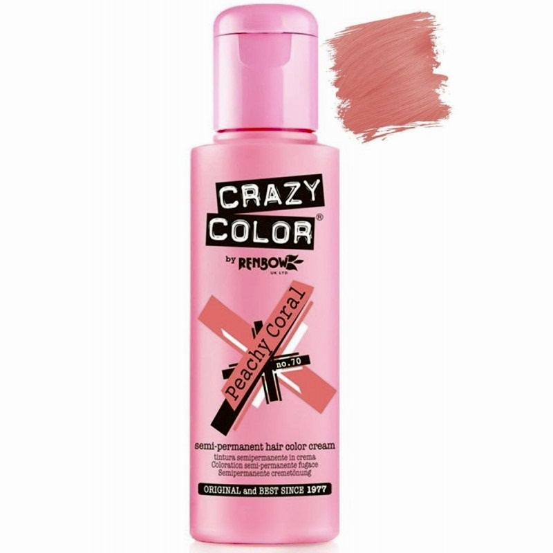 Nr. 70. - Peachy Coral - Crazy Color - Vopsea de păr semipermanentă - 100 ml Nr. 70. - Peachy Coral - Crazy Color - Vopsea de păr semipermanentă - 100 ml