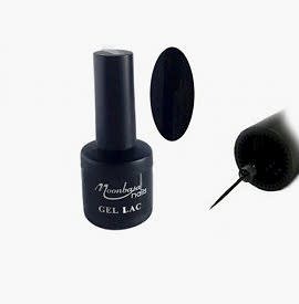 Moonbasa - Gel lac cu pensula subtire - Negru - 6 ml