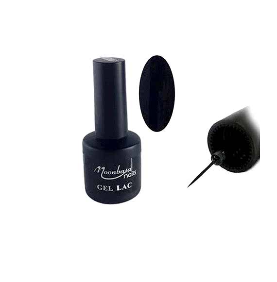 Moonbasa - Gel lac cu pensula subtire - Negru - 6 ml Moonbasa - Gel lac cu pensula subtire - Negru - 6 ml