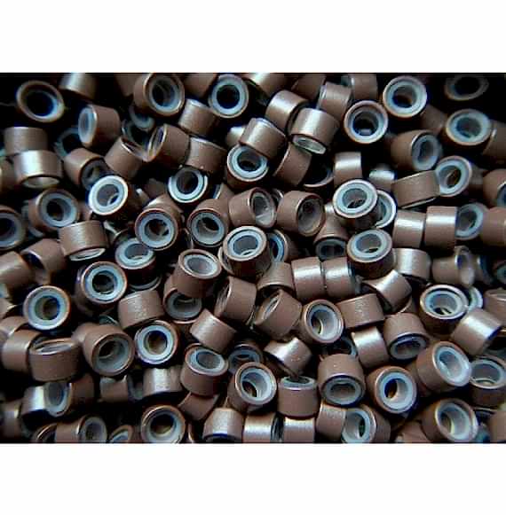 Mikro inel cu silicon - Maro - 4.5 mm - 100 buc