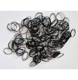 SalonShop - Elastice negre din silicon - 100 buc