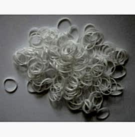 SalonShop - Elastice albe din silicon - 100 buc